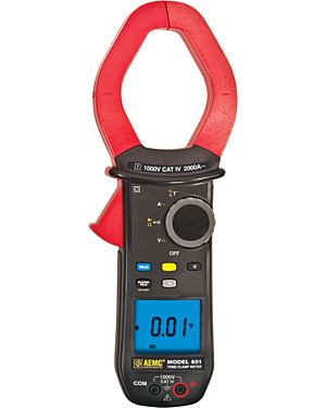AEMC 601: Clamp-on Meter Model 601 (TRMS, 1000VAC/DC, 2000AAC, Ohms, Continuity, Temperature) Replacement for Cat. No. 2129.54