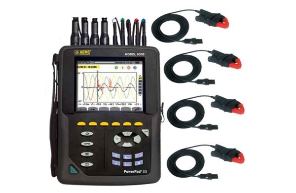 AEMC 8336: PowerPad III Thee-Phase Power Quality Meter w/ 4x193-24 Ampflex Current Probes