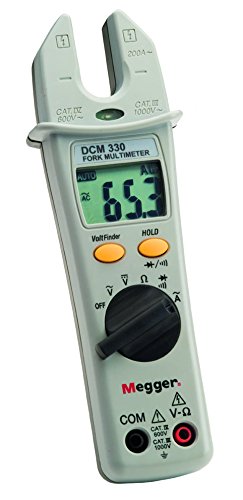 Megger 1000-219: Cat IV Fork Multimeter, 1000V DC Voltage, 200A AC Current