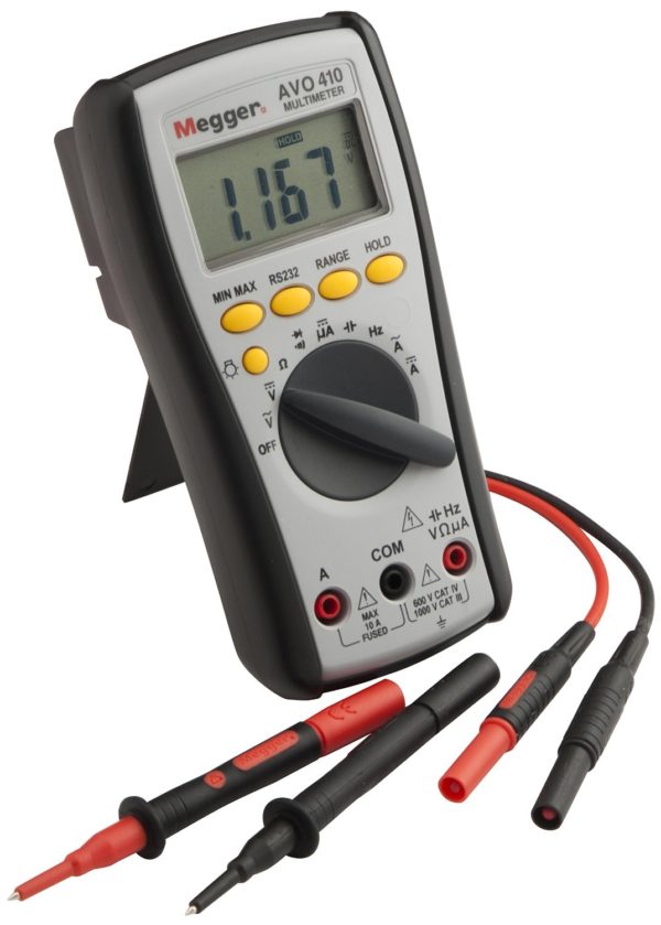 Megger 1001-613: Digital Multimeter, 1000V DC, 750V AC Voltage, CATIV 600V Rated